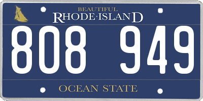 RI license plate 808949