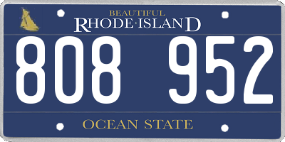 RI license plate 808952