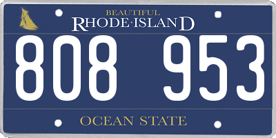 RI license plate 808953