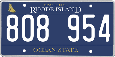 RI license plate 808954