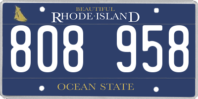 RI license plate 808958