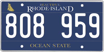 RI license plate 808959