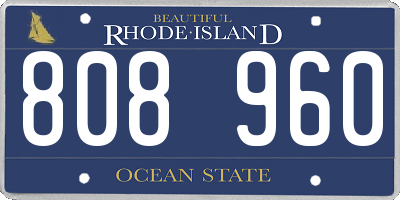 RI license plate 808960