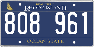RI license plate 808961
