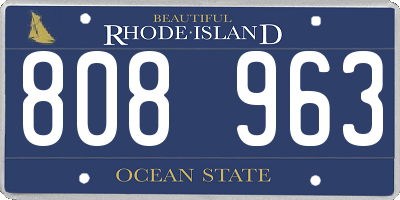 RI license plate 808963