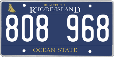 RI license plate 808968