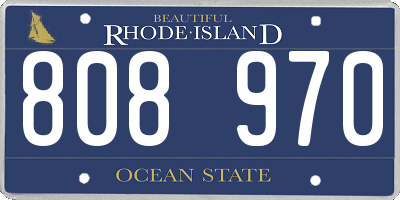 RI license plate 808970