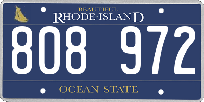 RI license plate 808972