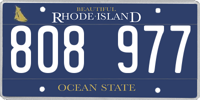 RI license plate 808977