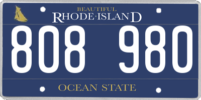 RI license plate 808980