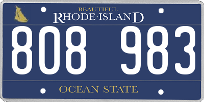 RI license plate 808983