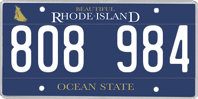 RI license plate 808984