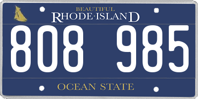 RI license plate 808985