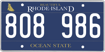 RI license plate 808986