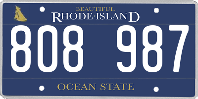 RI license plate 808987