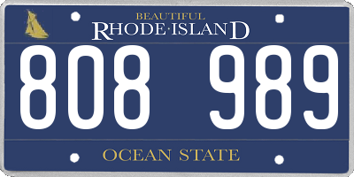 RI license plate 808989