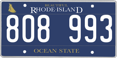 RI license plate 808993