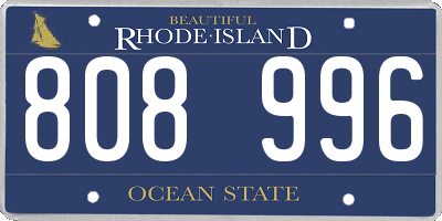 RI license plate 808996