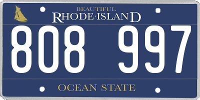 RI license plate 808997
