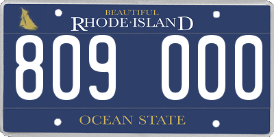 RI license plate 809000