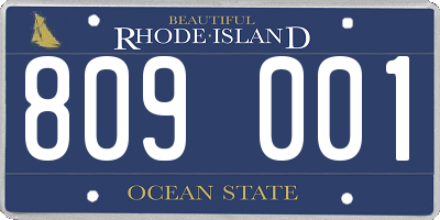 RI license plate 809001