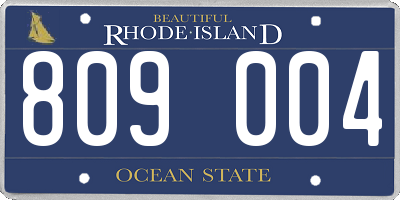 RI license plate 809004