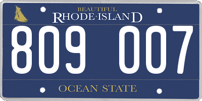 RI license plate 809007
