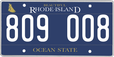 RI license plate 809008