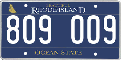 RI license plate 809009