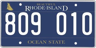 RI license plate 809010