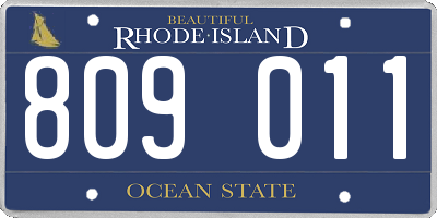 RI license plate 809011