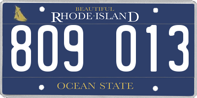RI license plate 809013