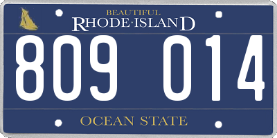RI license plate 809014