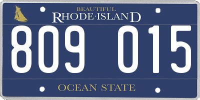 RI license plate 809015