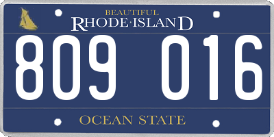 RI license plate 809016