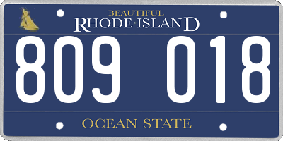 RI license plate 809018