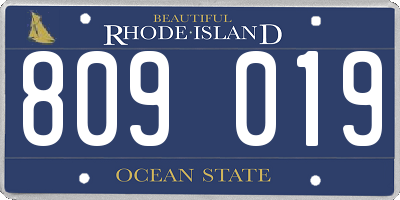 RI license plate 809019