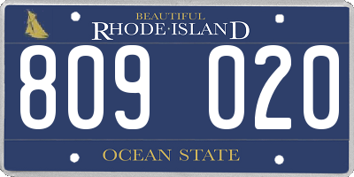 RI license plate 809020