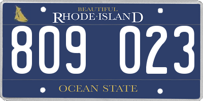 RI license plate 809023