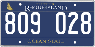 RI license plate 809028