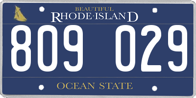 RI license plate 809029