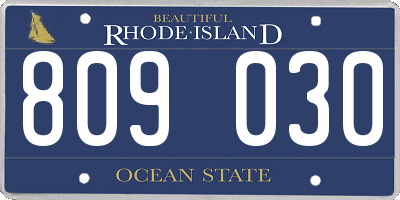 RI license plate 809030