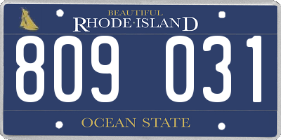 RI license plate 809031