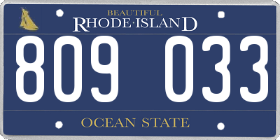 RI license plate 809033