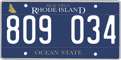 RI license plate 809034