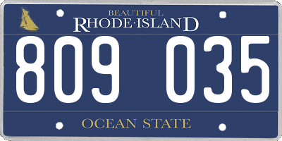 RI license plate 809035