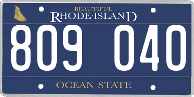 RI license plate 809040