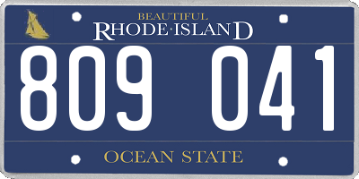 RI license plate 809041