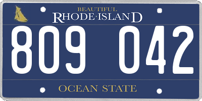 RI license plate 809042