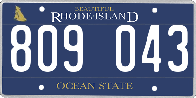 RI license plate 809043